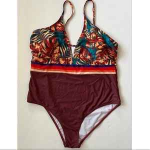 Shein Women’s Plus Size One Piece Multicolored Swimsuit 3X